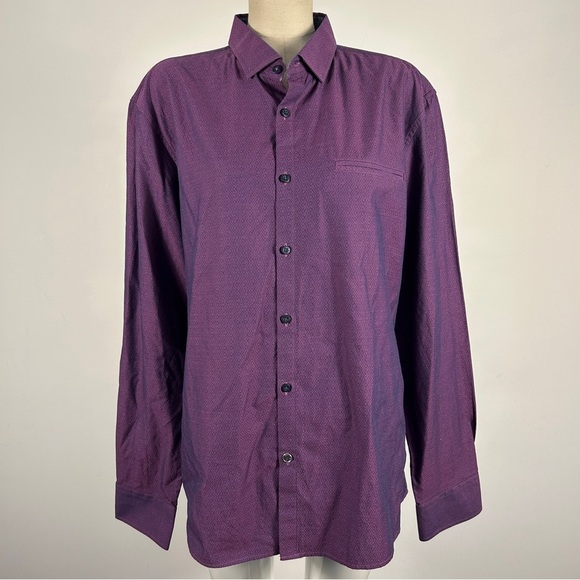 English Laundry Deep Purple Casual Button Down Shirt Size XL - Picture 1 of 10